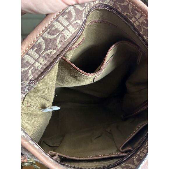 Fossil Brown Jacquard and Leather Shoulder Bag - Picture 8 of 9